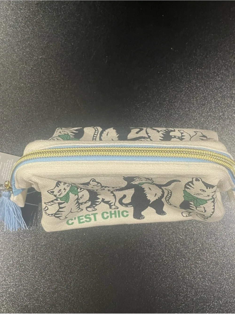 Oliver Bonas “C’est Chic” Make Up Bag with Cats. NWT 🐱